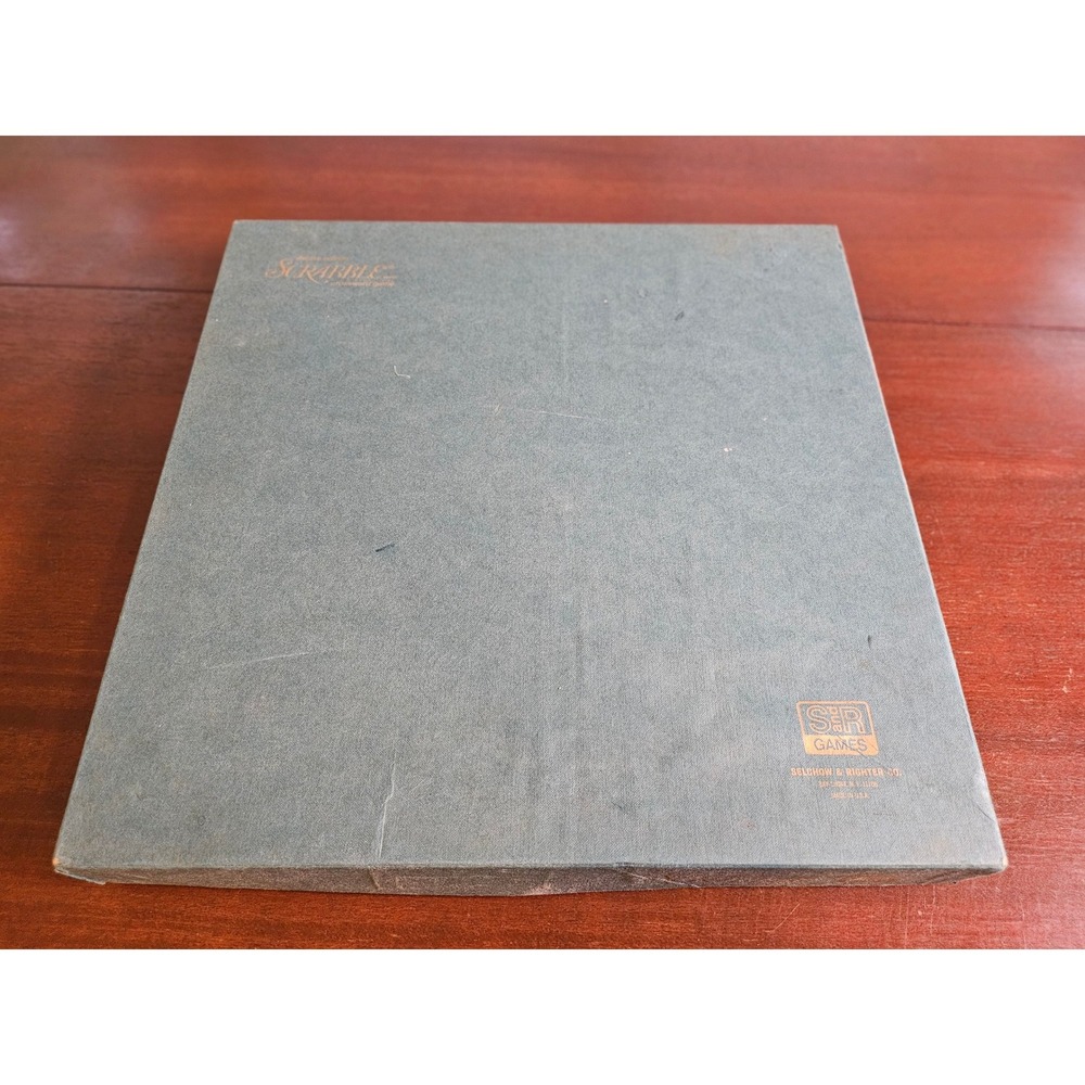 Selchow & Righter Scrabble Deluxe Edition Game Blue Vintage 1977 Turntable Board